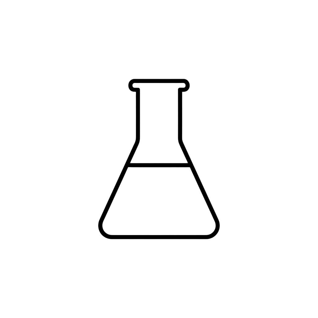 black outline of beaker icon